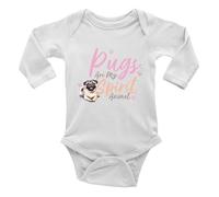 Shopagift Pugs are my Spirit Animal Baby Grow Vest Bodysuit Pug Dog Pet Lover Boys Girls L/S