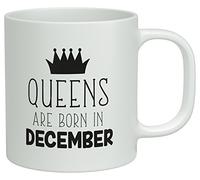 Shopagift Queens are born in December White Birthday 10oz Novelty Gift Mug Cup