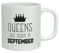 Shopagift Queens are born in September White Birthday 10oz Novelty Gift Mug Cup