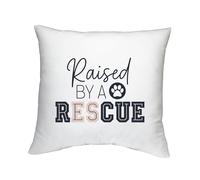 Shopagift Raised by a Rescue Dog Canine Pet Cushion Bedroom Lounge Accessory - 40cm x 40cm