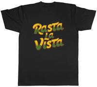 Shopagift Rasta La Vista Mens T-Shirt Reggae Music Jamaican Vibes Tee Black