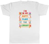 Shopagift Reading Books Lover Mens T-Shirt I'm in My Happy Place The Library Tee