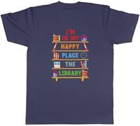 Shopagift Reading Books Lover Mens T-Shirt I'm in My Happy Place The Library Tee