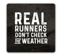 Shopagift Real Runners Don't Check the Weather Marathon 2 Pack Coasters - 9cm x 9cm