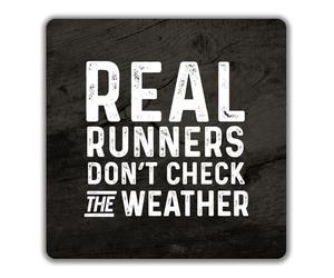 Shopagift Real Runners Don't Check the Weather Marathon 2 Pack Coasters - 9cm x 9cm