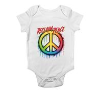 Shopagift Reclaim Peace Baby Grow Vest Peace Symbol Rainbow Street Drips Bodysuit Boys Girls