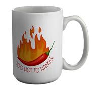 Shopagift Red Hot Chili Mug Too Hot to Handle White 15oz Large Ceramic Cup