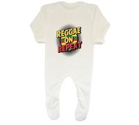 Shopagift Reggae on Repeat Baby Romper Jamaican Music Rasta Boys Girls White