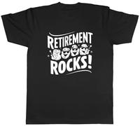Shopagift Retirement Rocks Mens T-Shirt Funny Retired Rockstars Tee Black