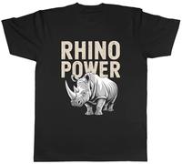 Shopagift Rhino Power Rhinoceros Muscles Strength Mens T-Shirt Tee Black
