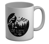 Shopagift Rock Climbing Day Mug Life is Better When Your on The Edge White 11oz Large Ceramic Cup