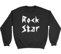 Shopagift Rock Star Kids Sweatshirt Drums Guitar Rock n Roll Heavy Metal Jumper Boys Girls