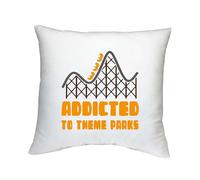 Shopagift Roller Coaster Fun Cushion Cover Addicted to Theme Parks Bedroom Lounge Accessory - 40cm x 40cm
