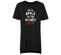 Shopagift Rosh Hashanah Dip the Apple in Honey Women's Nightie Night Shirt Black
