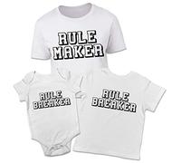 Shopagift Rule Maker Rule Breaker Mother Son Daughter Matching Outfits White