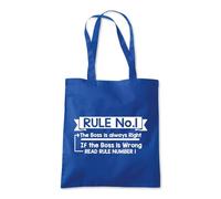 Shopagift Rule No 1 The Boss is Right Funny Manager Tote Shopping Beach Bag 10 Litres Capacity - 42cm x 38cm