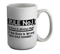 Shopagift Rule No1 The Boss is Right White 15oz Large Mug Cup