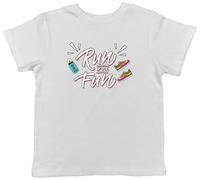 Shopagift Run for The Fun Marathon Race Sprinter Running Kids T-Shirt Childrens Tee Boys Girls White