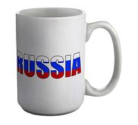 Shopagift Russia and Flag White 15oz Large Mug Cup