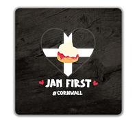 Shopagift Saint Piran's Day 2 Pack Coasters Scone Jam First Cornwall Funny Gift - 9cm x 9cm