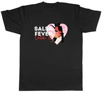 Shopagift Salsa Fever Mens T-Shirt Catch It Dance Music Dancing Tee Black