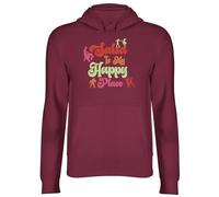 Shopagift Salsa is my Happy Place Hoodie Unisex Salsa Dancing Music Dance Cuban Hoody Hooded Top Maroon
