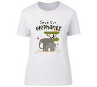Shopagift Save Our Elephants Womens T-Shirt Protect Wildlife Animals Ladies Tee
