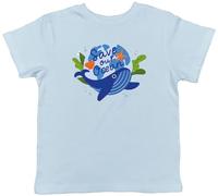 Shopagift Save Our Ocean Kids T-Shirt Whale Starfish Shell Earth Sea Childrens Tee Boys Girls Light Blue