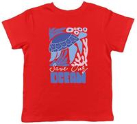 Shopagift Save Our Ocean Sea Turtle Sea Creatures Kids T-Shirt Childrens Tee Boys Girls Red