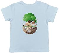 Shopagift Save Our Planet Protect Our Wildlife Childrens Kids T-Shirt Light Blue
