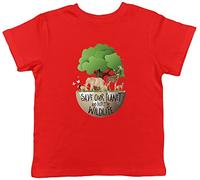 Shopagift Save Our Planet Protect Our Wildlife Childrens Kids T-Shirt Red