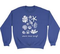 Shopagift Save our Reef Shell Coral Star Fish Ocean Day Kids Sweatshirt Jumper Boys Girls