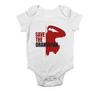 Shopagift Save The Orangutan Baby Vest Apes Bodysuit Gift White