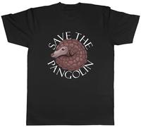 Shopagift Save The Pangolin Mens T-Shirt Endangered Animal Wildlife Tee Black