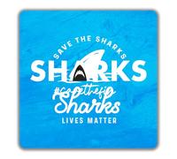 Shopagift Save the Sharks 2 Pack Coasters Sharks Lives Matter - 9cm x 9cm