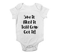 Shopagift Saw It Liked It Told Gran Got It Baby Vest Bodysuit White