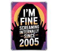 Shopagift Screaming Internally Since Metal Poster Wall Tin Sign Man Cave Shed Bar Bedroom Home Kitchen - A4