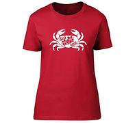 Shopagift Sea Love with Flowers & Crab Fitted Womens T-Shirt Red