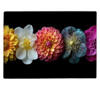 Shopagift Selection of Five Flowers Glass Chopping Board Large Kitchen Worktop Saver 39cm x 28cm