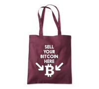 Shopagift Sell Your Bitcoin Here Funny Crypto Tote Shopping Beach Bag 10 Litres Capacity - 42cm x 38cm
