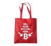 Shopagift Sell Your Bitcoin Here Funny Crypto Tote Shopping Beach Bag 10 Litres Capacity - 42cm x 38cm