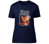 Shopagift Send me to Mars I Need a Holiday Space Galaxy Womens T-Shirt Ladies Tee Navy Blue