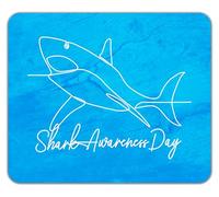 Shopagift Shark Awareness Day Protection Sea Ocean Fish Mouse Mat Pad 24cm x 19cm