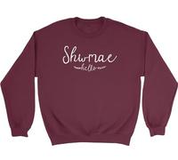 Shopagift Shwmae Sumae Sweatshirt Rustic Hello Wales Welsh Unisex Jumper Maroon