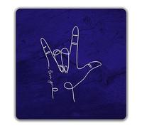 Shopagift Sign Language 2 Pack Coasters Hand Sign I Love You Gift - 9cm x 9cm