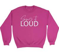 Shopagift Sing it Loud Music Gifts Kids Childrens Jumper Sweatshirt Gift Pink