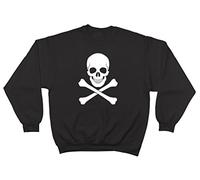 Shopagift Skull and Crossbones Gothic Unisex Long Sleeve Jumper Sweater Sweatshirt Black