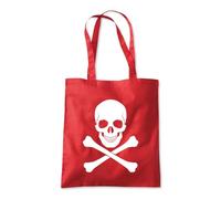 Shopagift Skull Crossbones Halloween Scary Skeleton Tote Shopping Beach Bag 10 Litres Capacity - 42cm x 38cm
