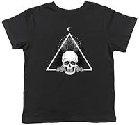 Shopagift Skull Head Gothic Warning Childrens Kids T-Shirt Pirates Day Black