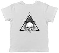 Shopagift Skull Head Gothic Warning Childrens Kids T-Shirt Pirates Day White